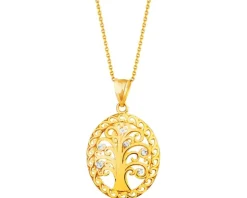 Złota zawieszka z cyrkoniami - drzewko