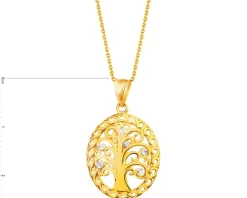 Złota zawieszka z cyrkoniami - drzewko