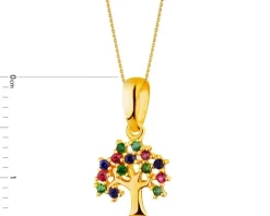 Złota zawieszka z cyrkoniami - drzewko