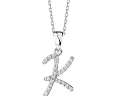 Złota zawieszka z cyrkoniami - litera K