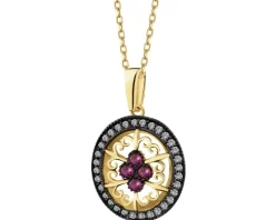 Złota zawieszka z cyrkoniami - rozeta