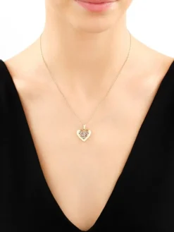 Złota zawieszka z cyrkoniami - serce