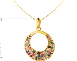 Złota zawieszka z cyrkoniami - koło