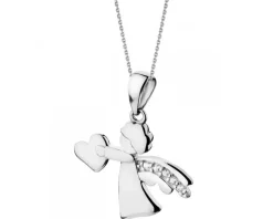 Złota zawieszka z cyrkoniami - aniołek