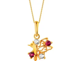 Złota zawieszka z cyrkoniami - koliber