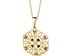 Złota zawieszka z cyrkoniami - rozeta