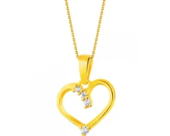 Złota zawieszka  z cyrkoniami - serce