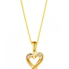 Złota zawieszka z cyrkoniami - serce