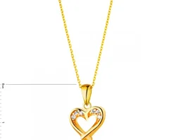 Złota zawieszka z cyrkoniami - serce