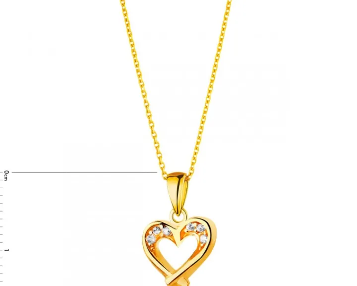 Złota zawieszka z cyrkoniami - serce