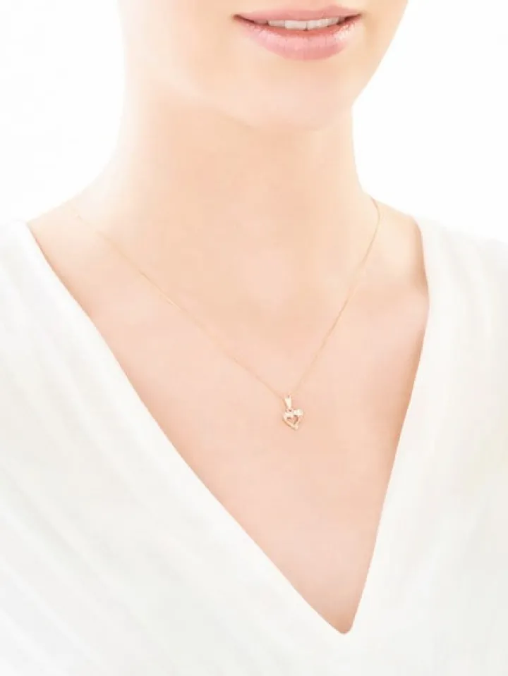 Złota zawieszka z cyrkoniami - serce