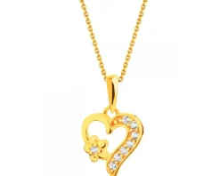Złota zawieszka z cyrkoniami - serce