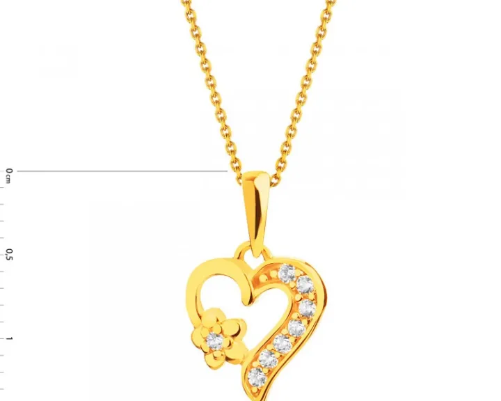 Złota zawieszka z cyrkoniami - serce