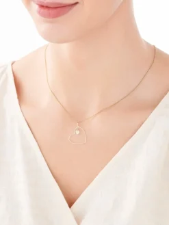 Złota zawieszka z cyrkoniami - serca