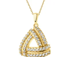 Złota zawieszka z cyrkoniami