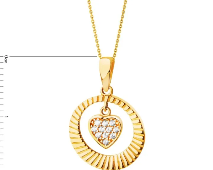 Złota zawieszka z cyrkoniami - serce