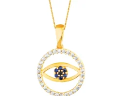 Złota zawieszka z cyrkoniami - oko