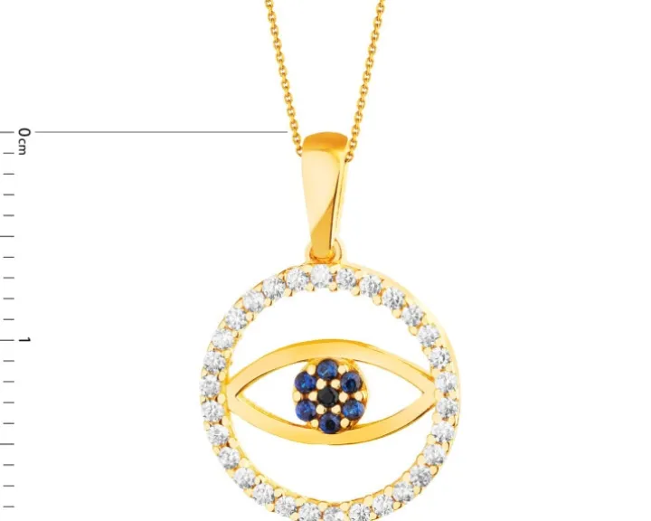 Złota zawieszka z cyrkoniami - oko