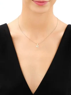 Złota zawieszka z cyrkoniami - kwiaty