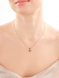 Złota zawieszka z cyrkoniami