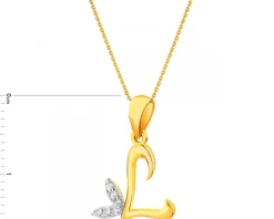 Złota zawieszka  z cyrkoniami - litera L