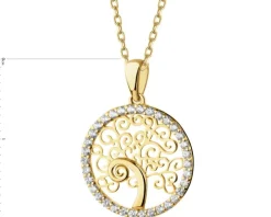 Złota zawieszka z cyrkoniami - drzewko