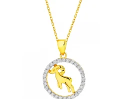 Złota zawieszka z cyrkoniami - Baran