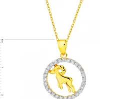 Złota zawieszka z cyrkoniami - Baran