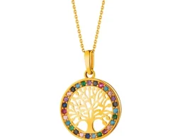 Złota zawieszka z cyrkoniami - drzewko