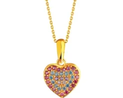 Złota zawieszka z cyrkoniami - serce