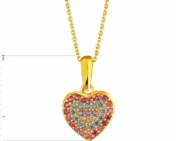 Złota zawieszka z cyrkoniami - serce