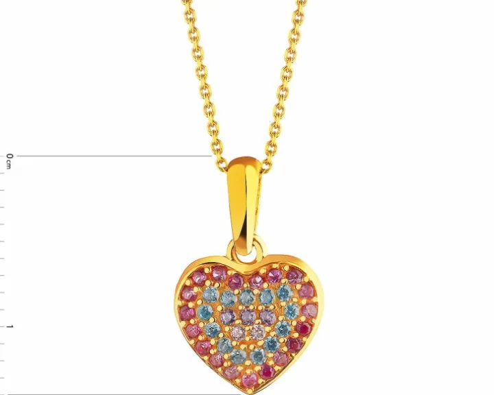 Złota zawieszka z cyrkoniami - serce