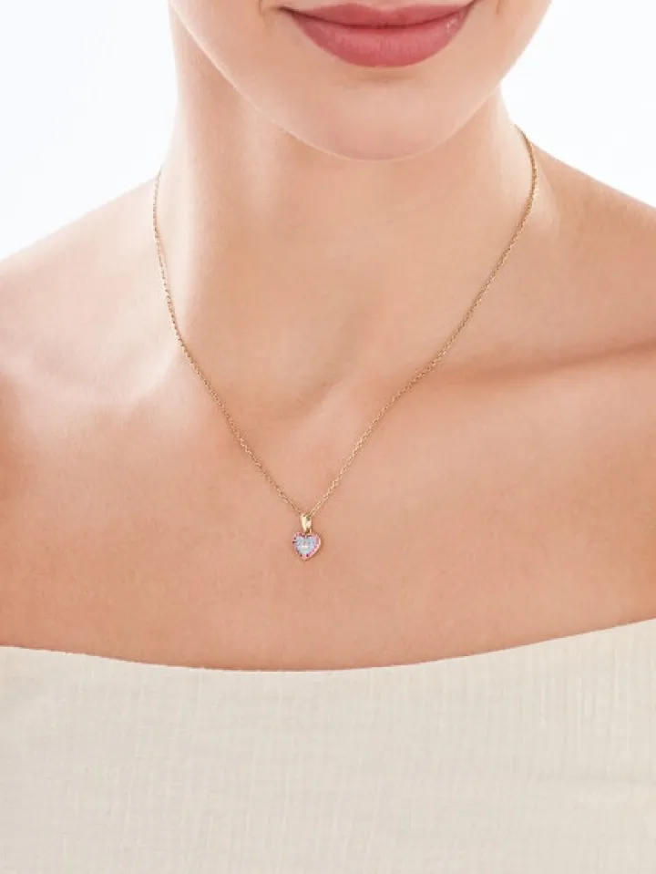 Złota zawieszka z cyrkoniami - serce