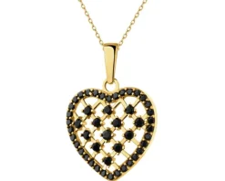 Złota zawieszka z cyrkoniami - serce