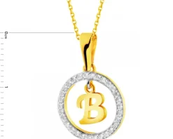 Złota zawieszka z cyrkoniami