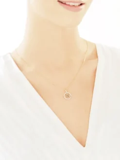 Złota zawieszka z cyrkoniami