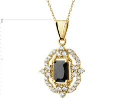 Złota zawieszka z cyrkoniami