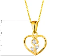 Złota zawieszka z cyrkoniami - serce