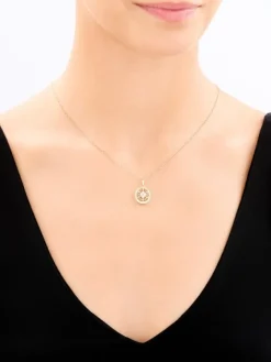 Złota zawieszka z cyrkoniami - rozeta