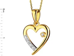 Złota zawieszka z cyrkoniami - serce