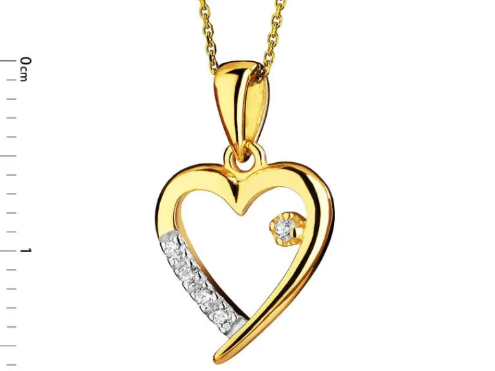 Złota zawieszka z cyrkoniami - serce