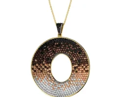 Złota zawieszka z cyrkoniami