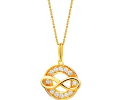 Złota zawieszka z cyrkoniami - nieskończoność