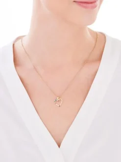 Złota zawieszka z cyrkoniami - serce