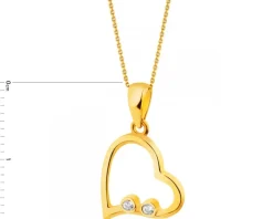Złota zawieszka z cyrkoniami - serce