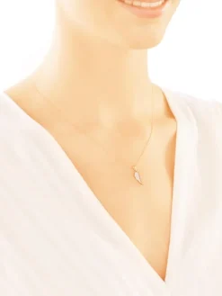 Złota zawieszka z cyrkoniami - skrzydło