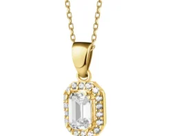 Złota zawieszka z cyrkoniami