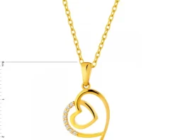 Złota zawieszka z cyrkoniami -  serca