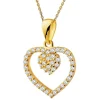 Złota zawieszka z cyrkoniami - serce