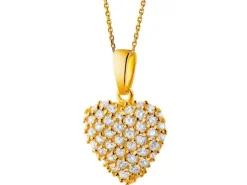 Złota zawieszka z cyrkoniami - serce